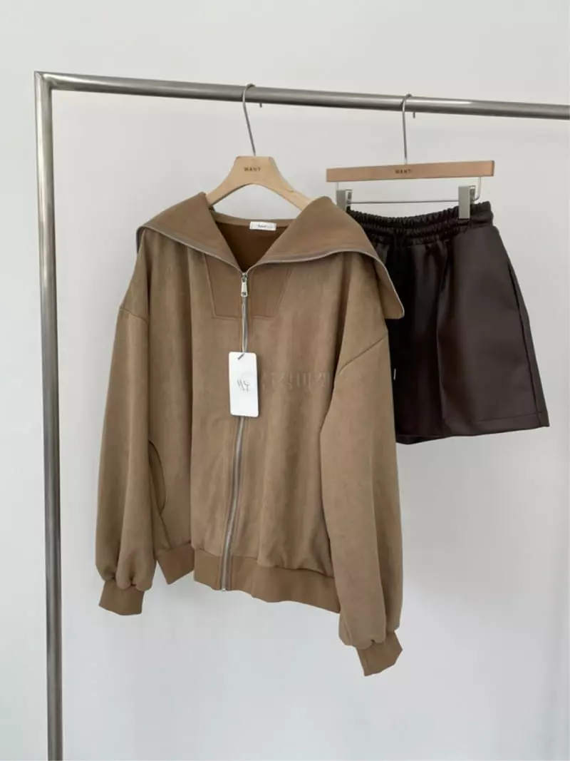 Want - Korean Women Fashion - #momslook - Suede Zip-up - 6