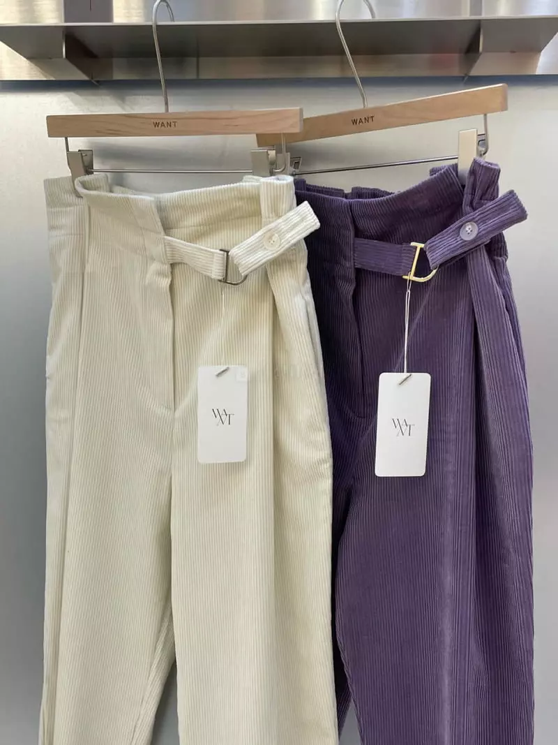 Want - Korean Women Fashion - #restrostyle - Rib Buckle Pants - 2