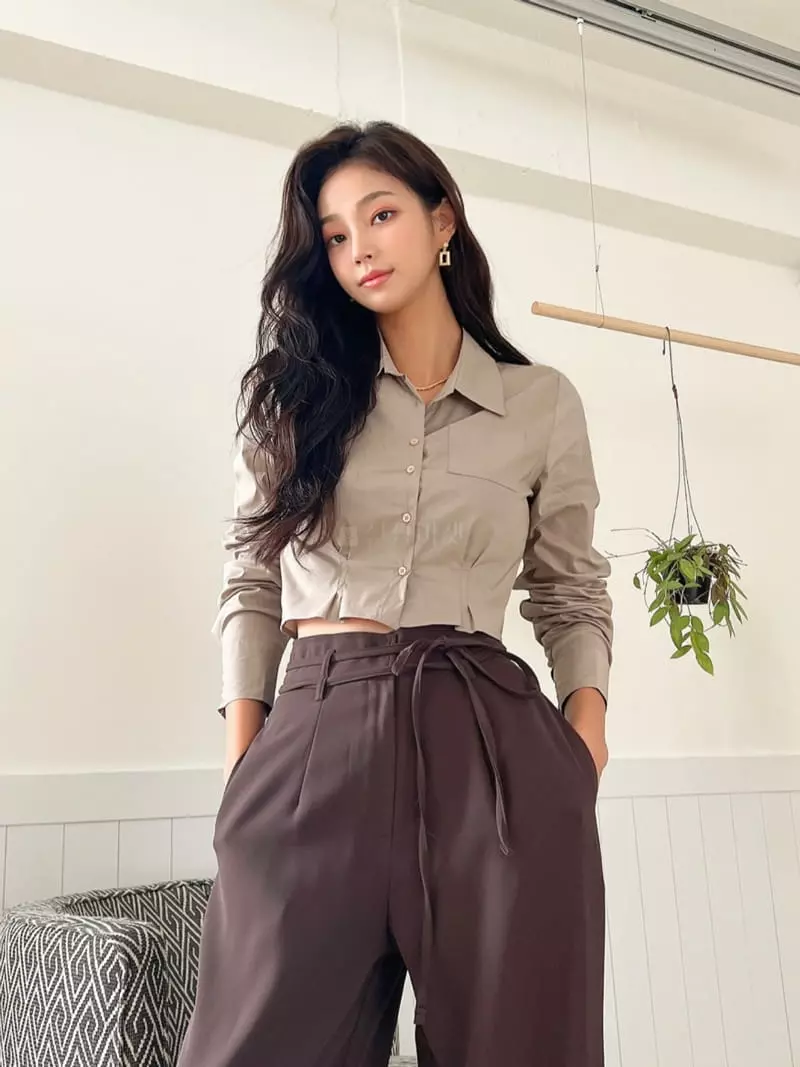 Want - Korean Women Fashion - #shopsmall - Crop Shirt - 3