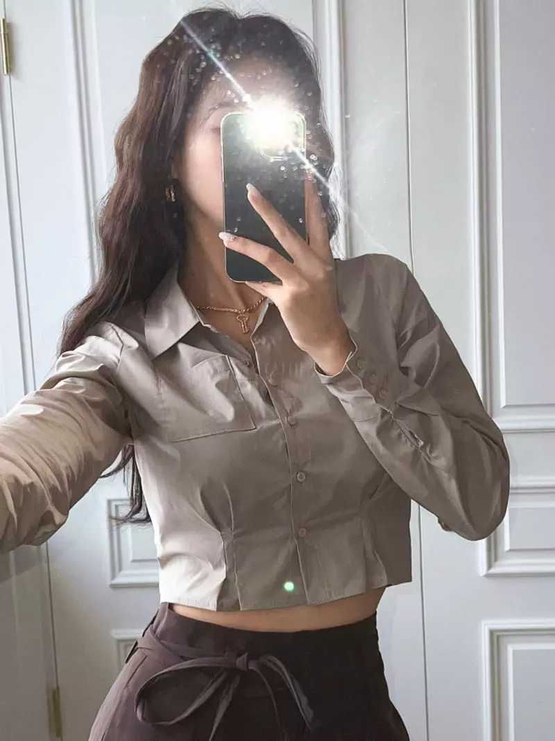 Want - Korean Women Fashion - #shopsmall - Crop Shirt - 4