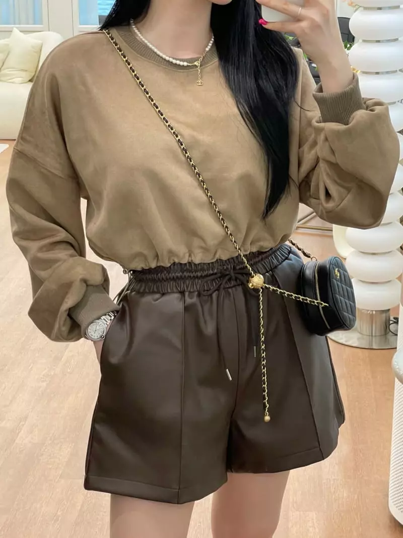 Want - Korean Women Fashion - #vintageinspired - Suede Sweatshirt - 9