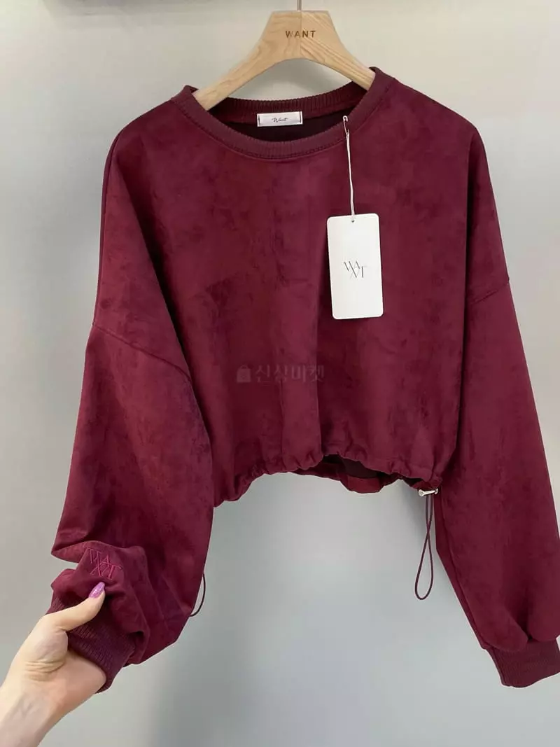 Want - Korean Women Fashion - #vintagekidsstyle - Suede Sweatshirt - 10