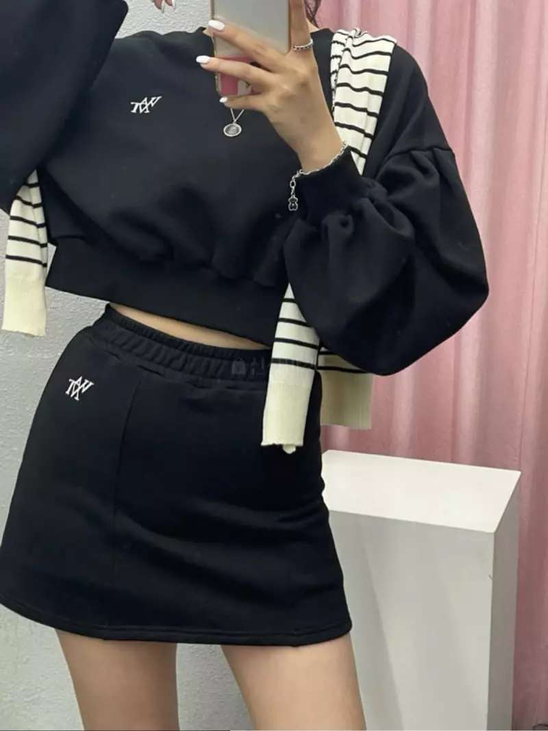 Want - Korean Women Fashion - #womensfashion - Crop Terry Set - 8