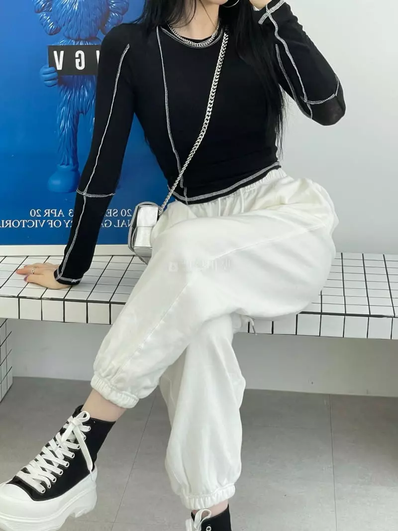 Want - Korean Women Fashion - #womensfashion - Stitch Tee - 11