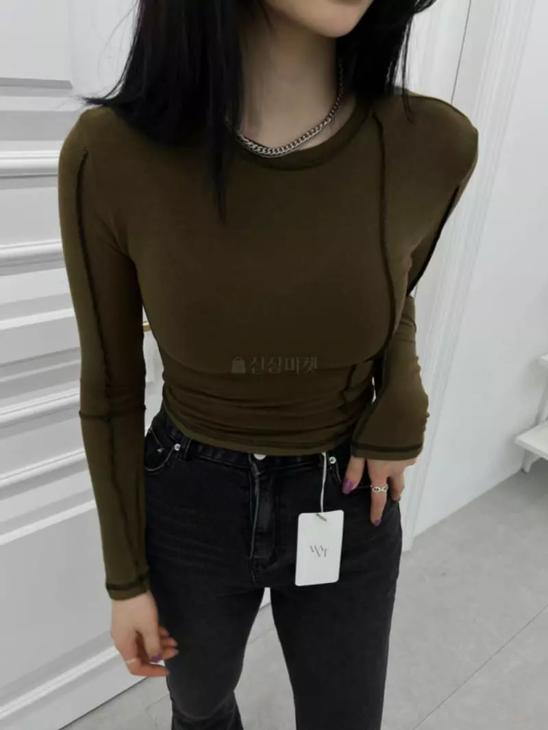 Want - Korean Women Fashion - #womensfashion - Stitch Tee - 5