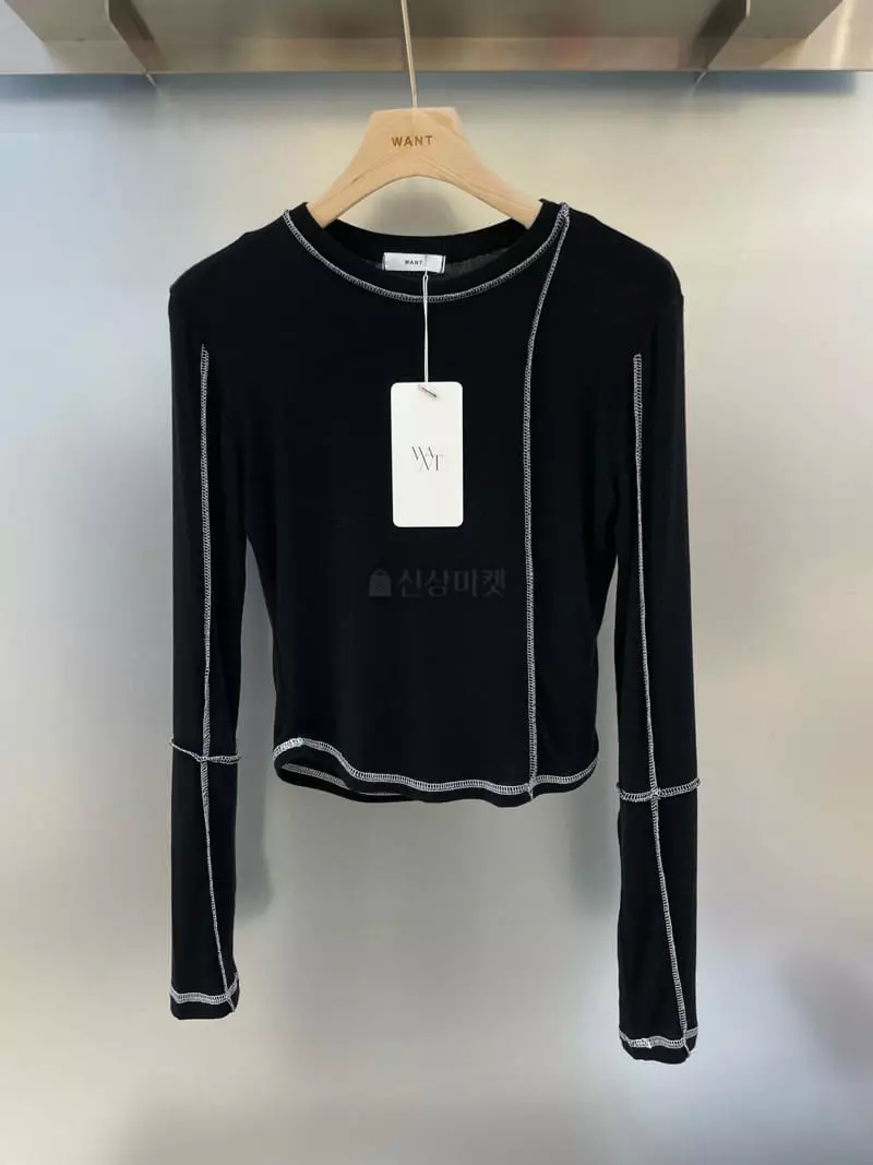 Want - Korean Women Fashion - #womensfashion - Stitch Tee - 9