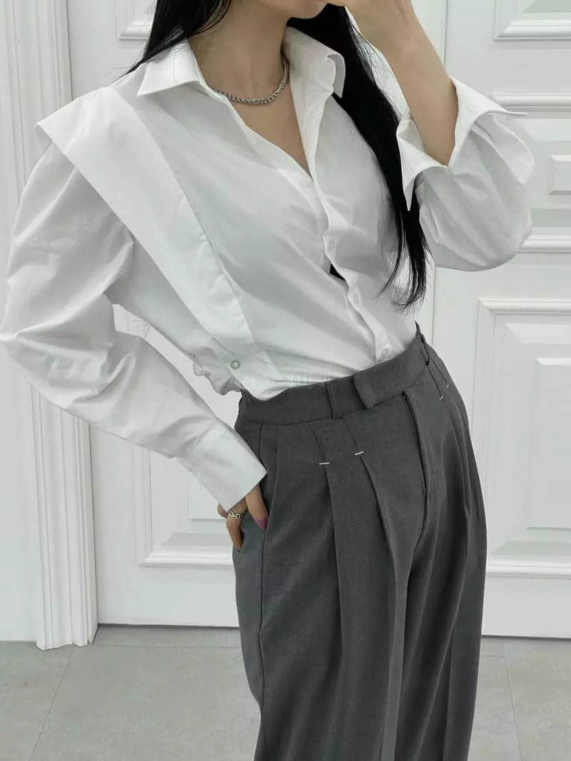 Want - Korean Women Fashion - #womensfashion - Snap Edge Shirt - 2