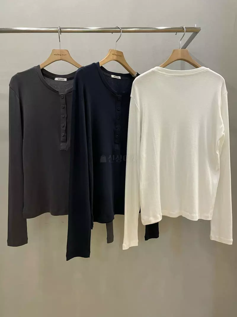 Washingroom - Korean Women Fashion - #momslook - Button Tee - 2