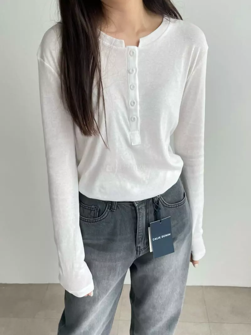 Washingroom - Korean Women Fashion - #momslook - Button Tee - 3
