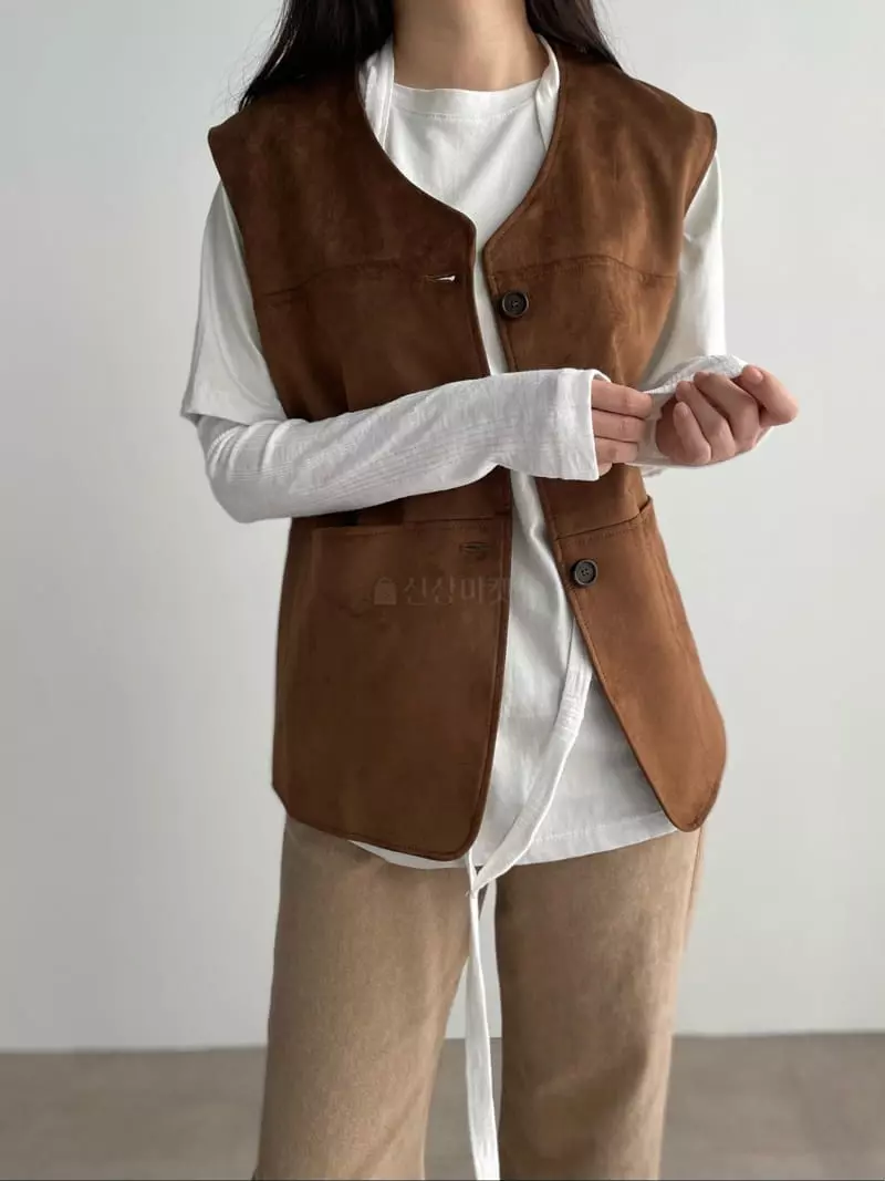 Washingroom - Korean Women Fashion - #vintageinspired - Autumn Vest - 6