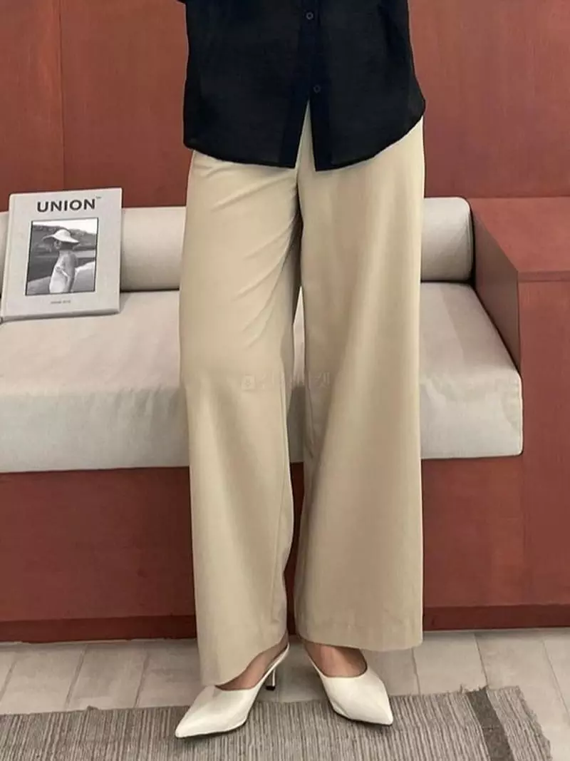Waterbar - Korean Women Fashion - #momslook - Maroon Pants - 2