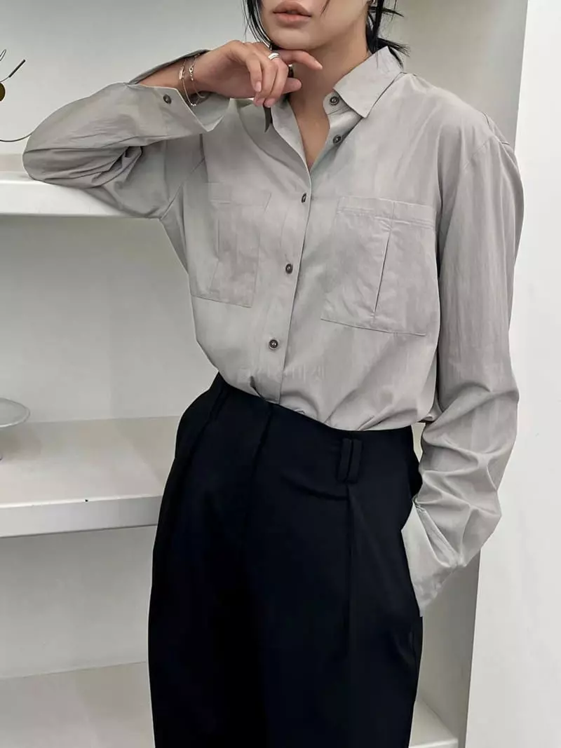 Waterbar - Korean Women Fashion - #momslook - Os Pocket Shirt