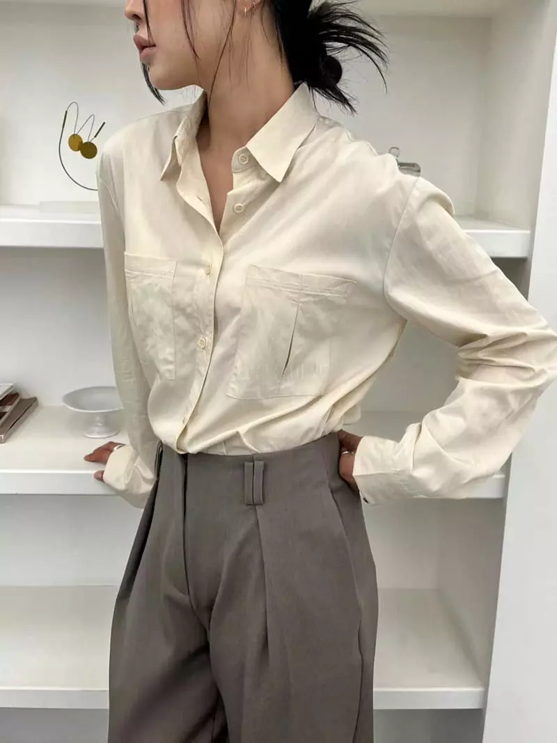 Waterbar - Korean Women Fashion - #momslook - Os Pocket Shirt - 3