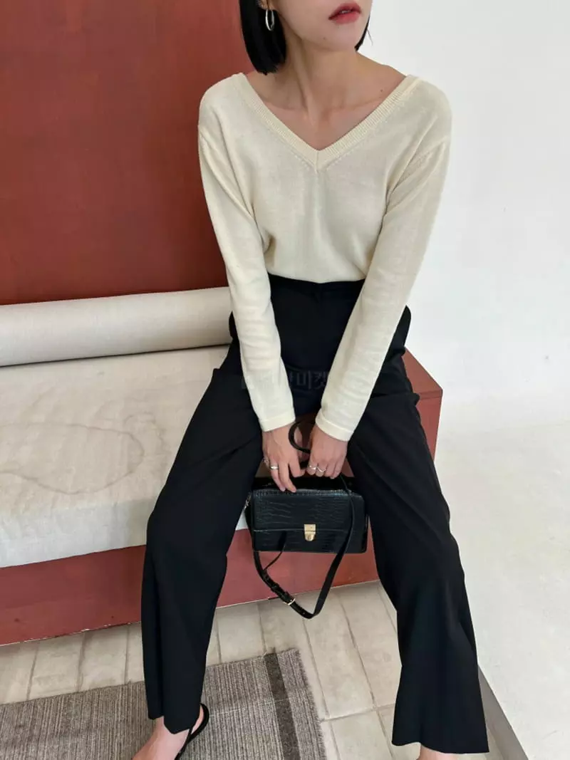 Waterbar - Korean Women Fashion - #romanticstyle - Peri Yang V Cardigan - 6