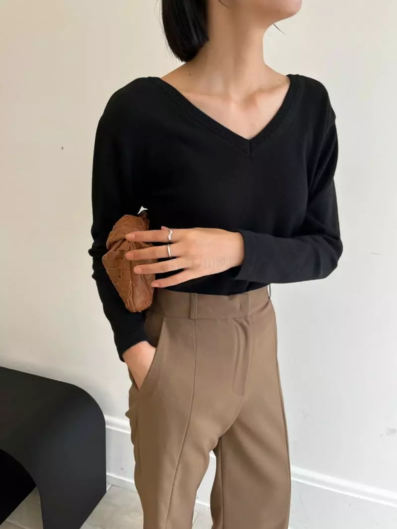 Waterbar - Korean Women Fashion - #vintagekidsstyle - Peri Yang V Cardigan - 3