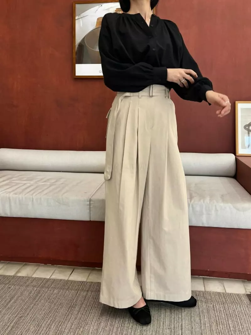 Waterbar - Korean Women Fashion - #womensfashion - Single Belt Pants - 5