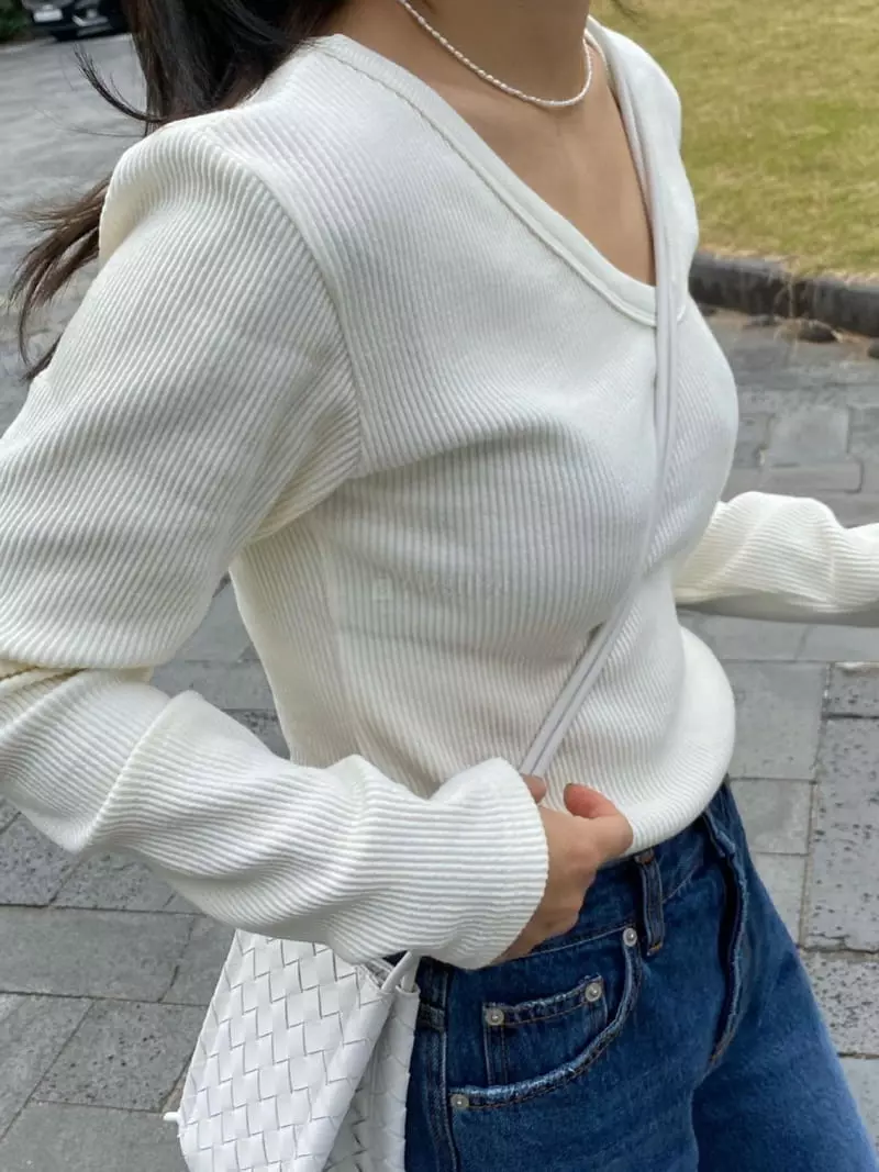 We Are - Korean Women Fashion - #momslook - Sasun Rib Tee - 12