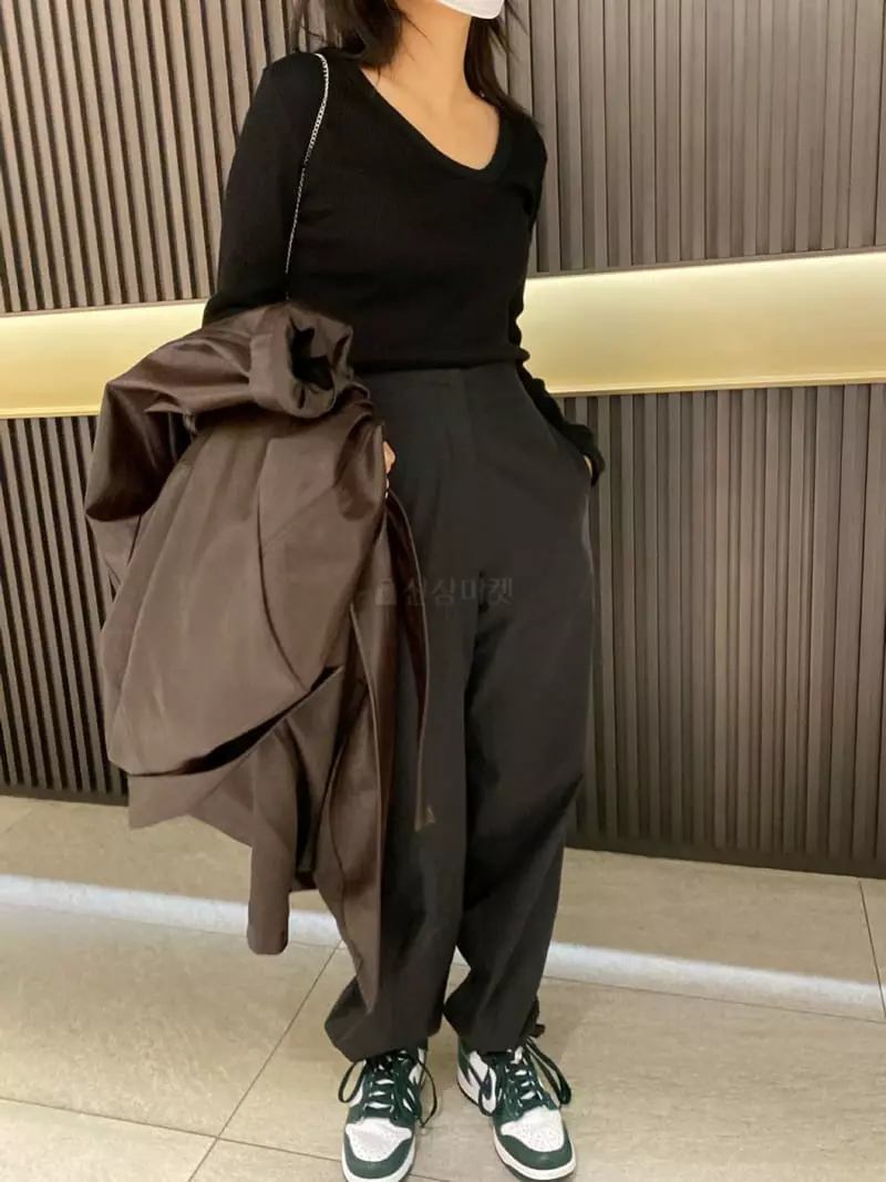 We Are - Korean Women Fashion - #momslook - Sasun Rib Tee - 2