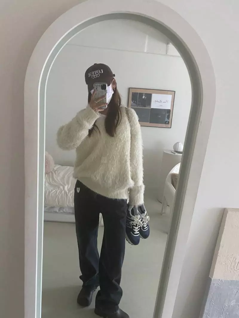 We Are - Korean Women Fashion - #momslook - Lime Knit Tee - 5