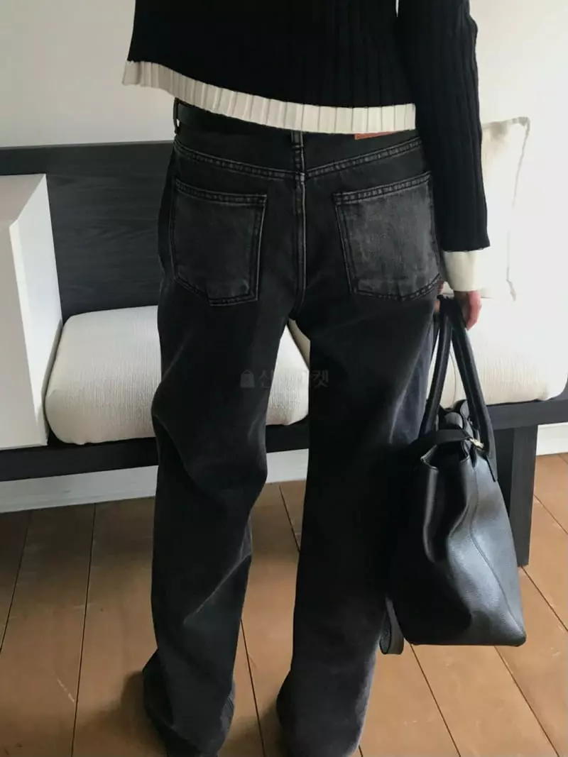 We Are - Korean Women Fashion - #shopsmall - Paloma Black Denim Jeans - 6