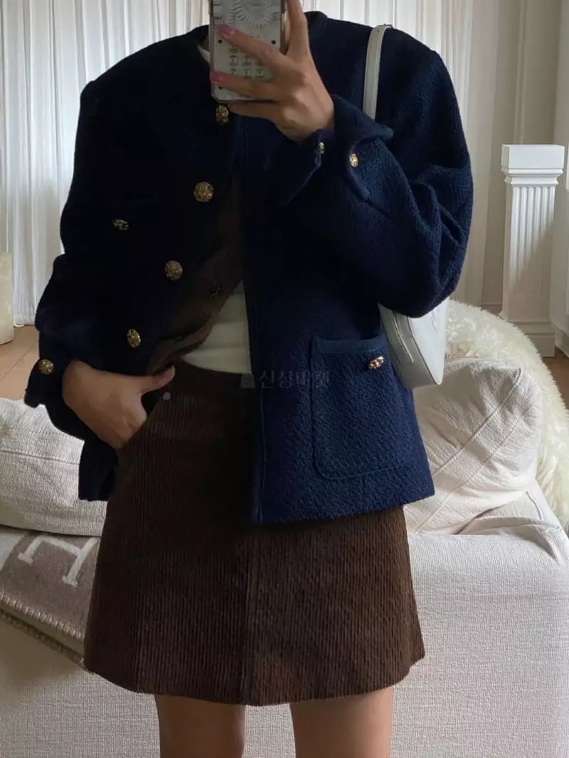 We Are - Korean Women Fashion - #romanticstyle - Crunch Twid Jacket - 4