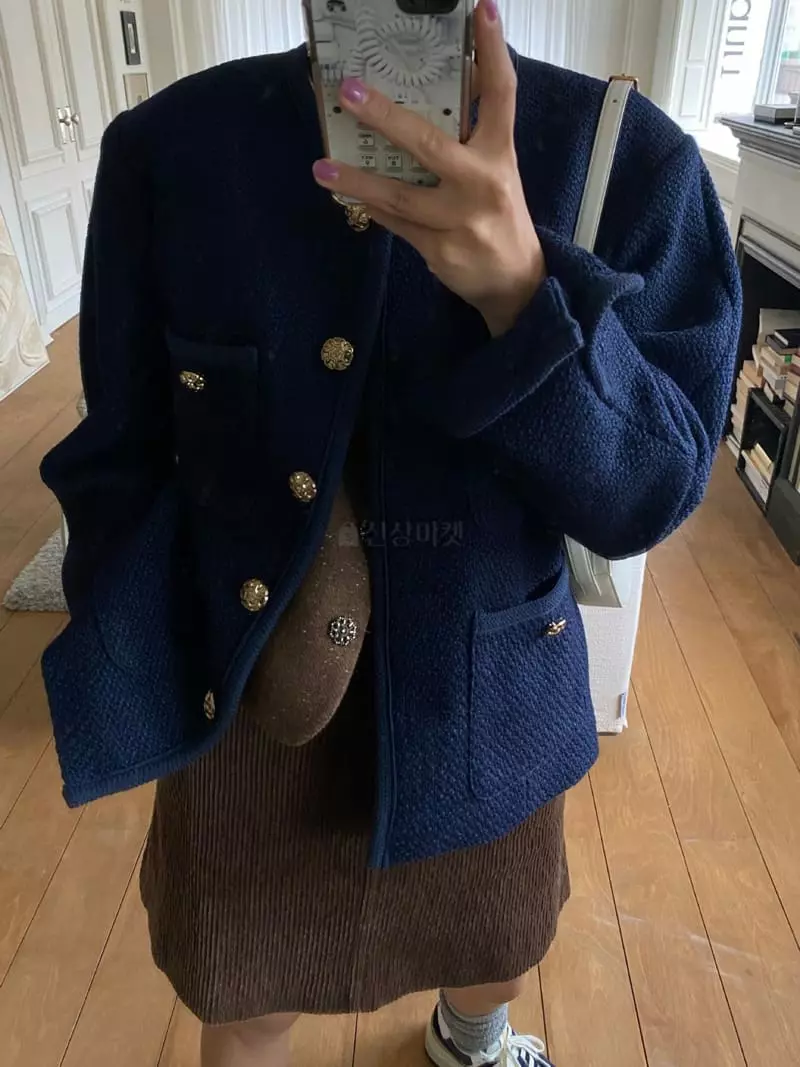 We Are - Korean Women Fashion - #thatsdarling - Crunch Twid Jacket - 5