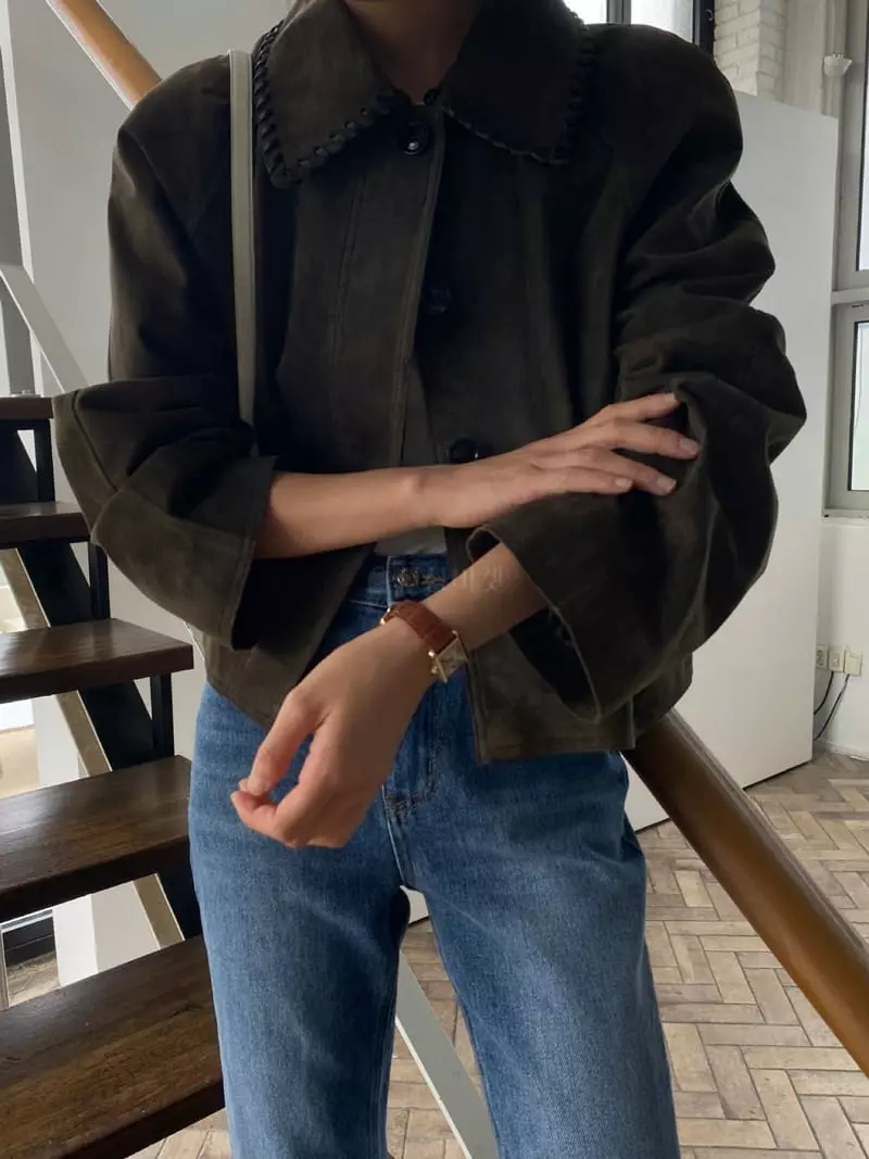 We Are - Korean Women Fashion - #thatsdarling - Gardening Suede Jacket - 10