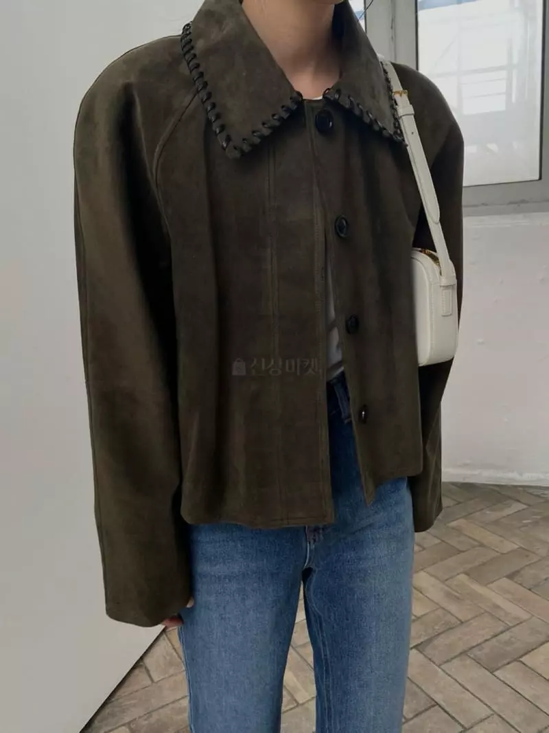 We Are - Korean Women Fashion - #vintagekidsstyle - Gardening Suede Jacket - 5