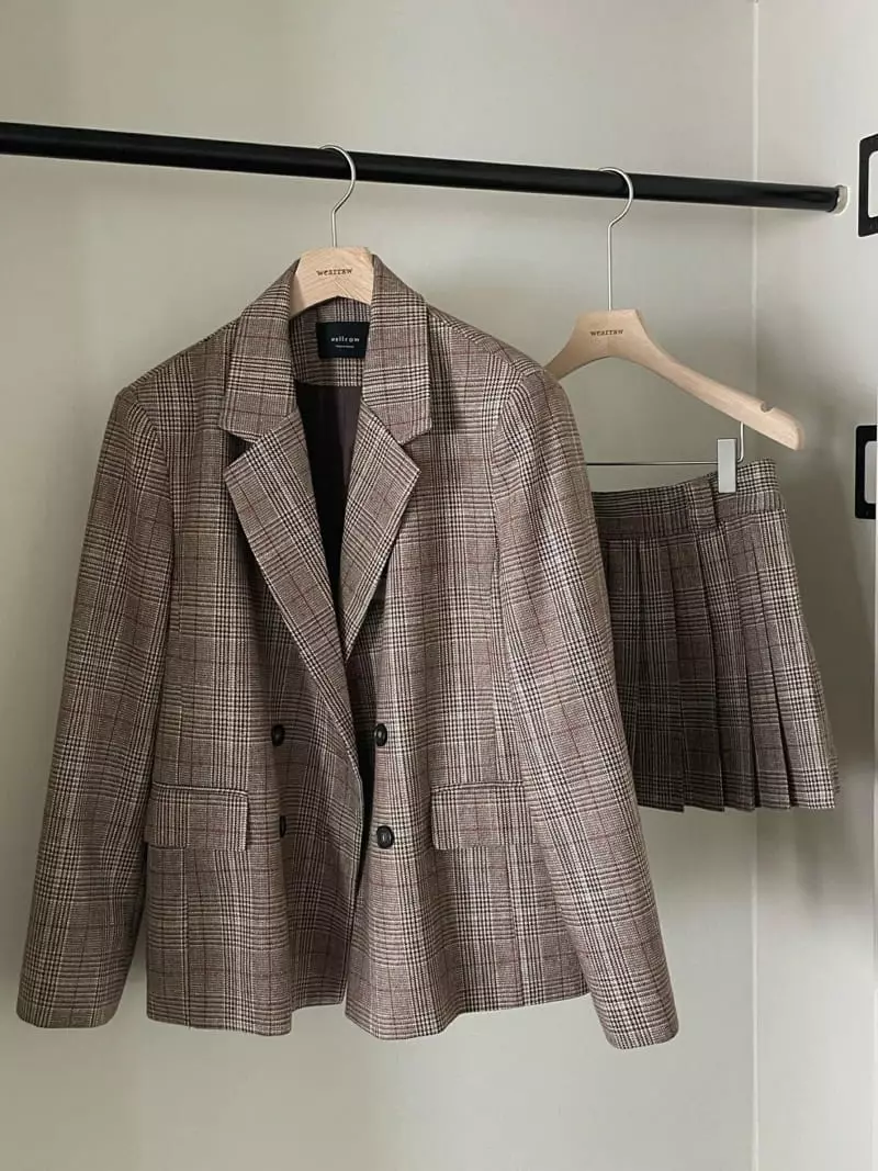 Well Row - Korean Women Fashion - #momslook - Check Double Jacket - 8