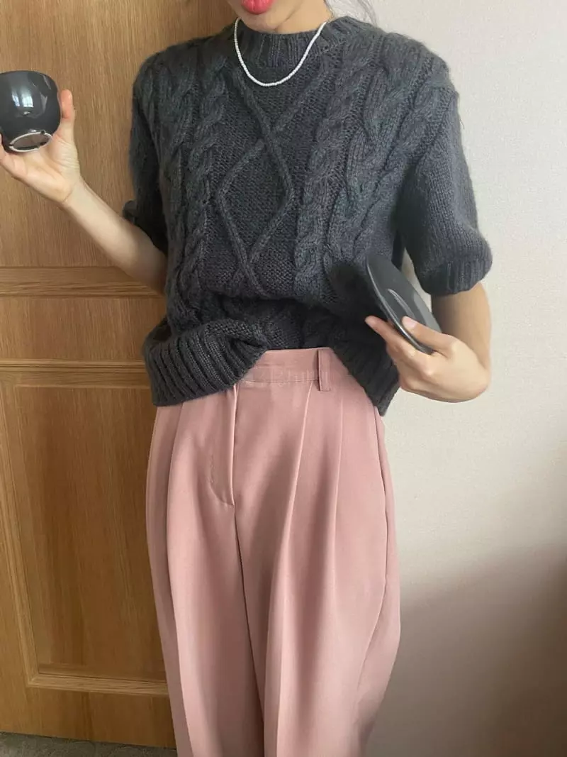 Well Row - Korean Women Fashion - #momslook - Chiffon Knit Tee - 5