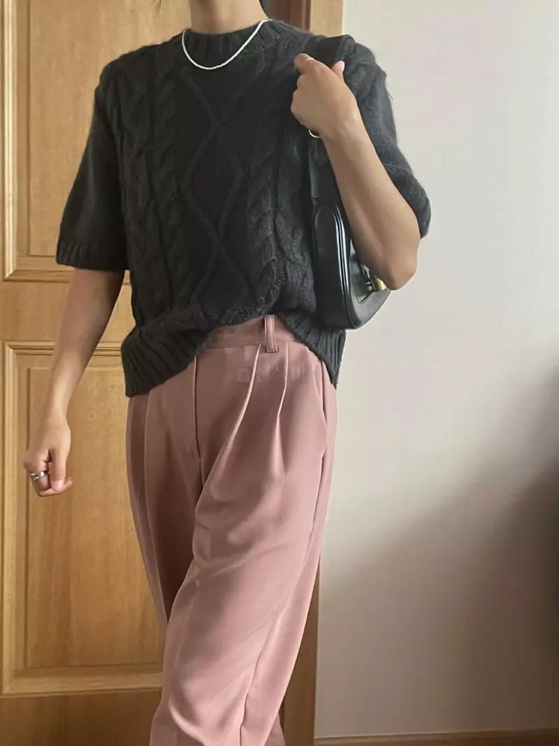 Well Row - Korean Women Fashion - #momslook - Chiffon Knit Tee - 7