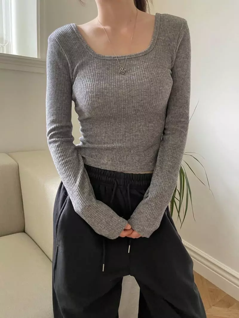 Well Row - Korean Women Fashion - #momslook - Angora Square Tee - 5