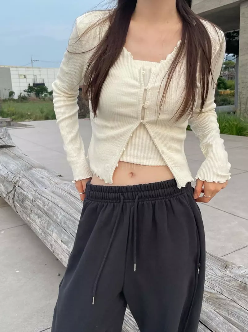 Well Row - Korean Women Fashion - #momslook - Wave V Cardigan Set - 8