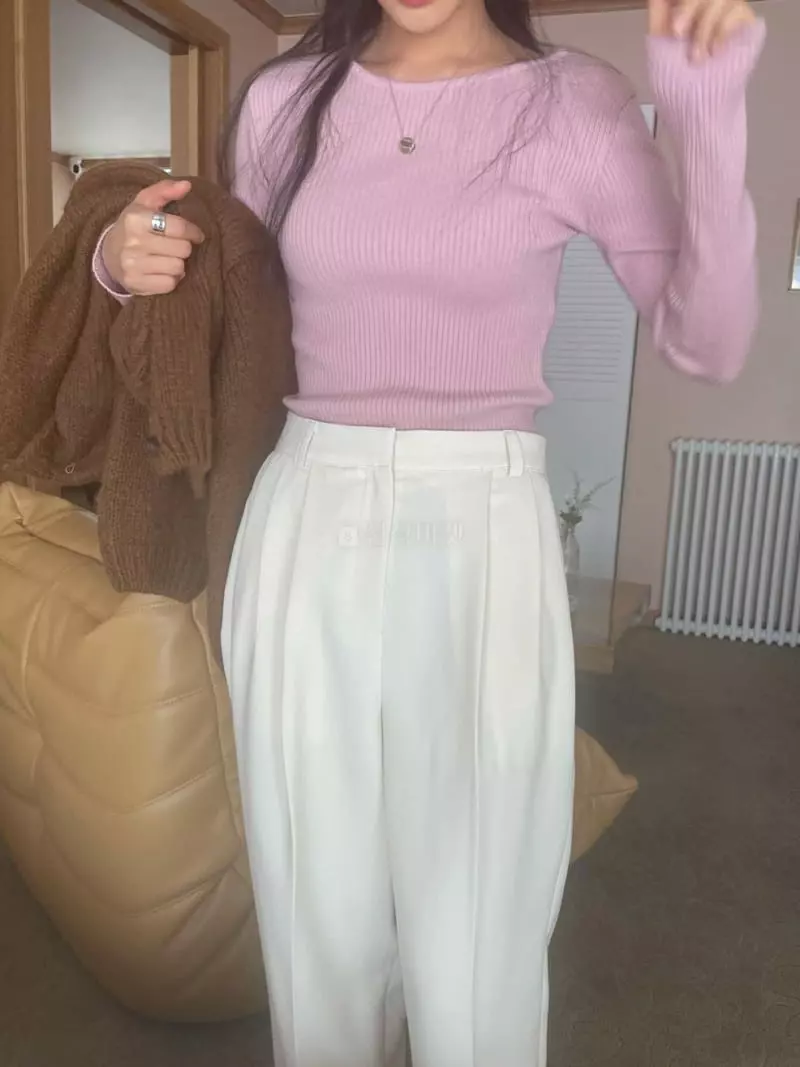 Well Row - Korean Women Fashion - #momslook - Maran Rin Knit Tee