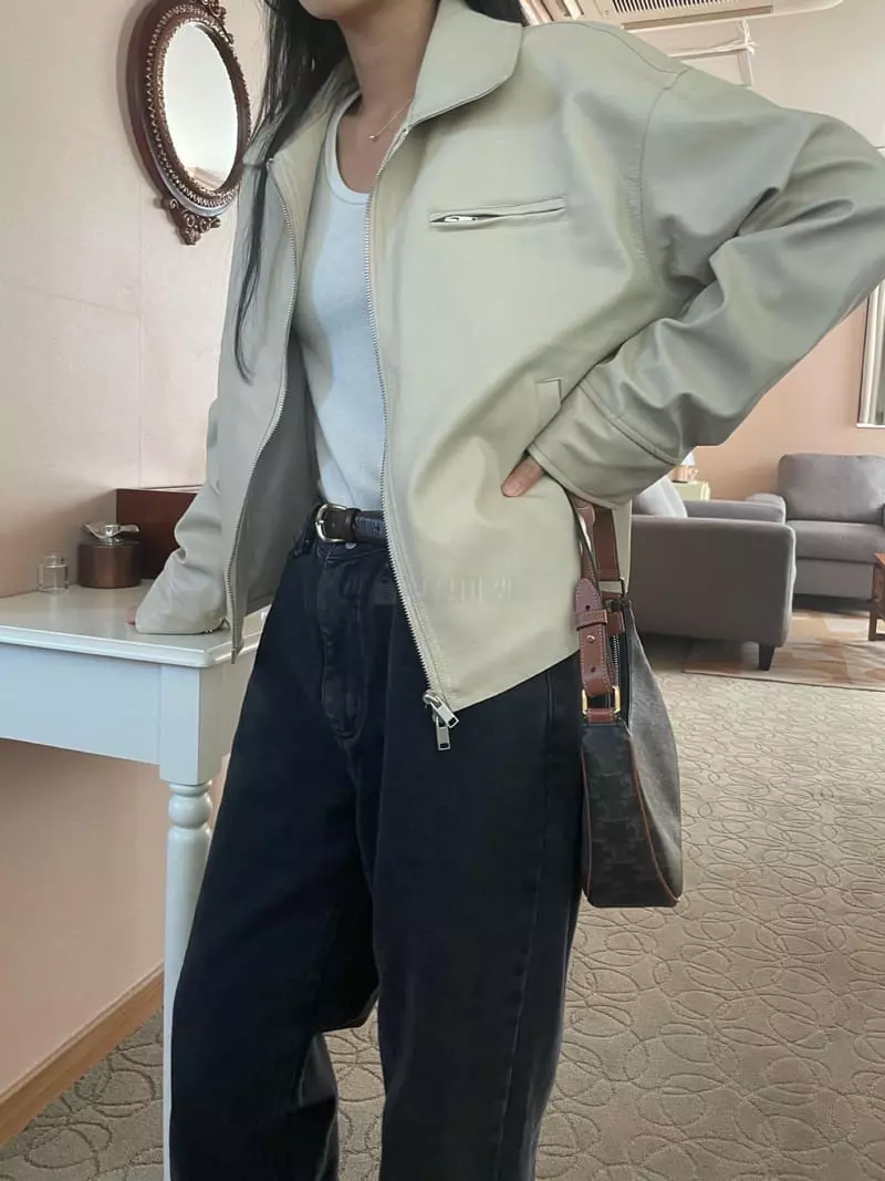 Well Row - Korean Women Fashion - #momslook - Leather Two Way Jacket - 4