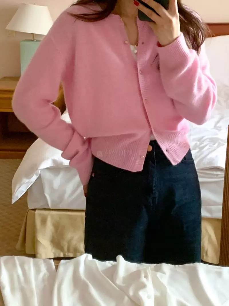 Well Row - Korean Women Fashion - #momslook - Racoon Knit Cardigan - 2