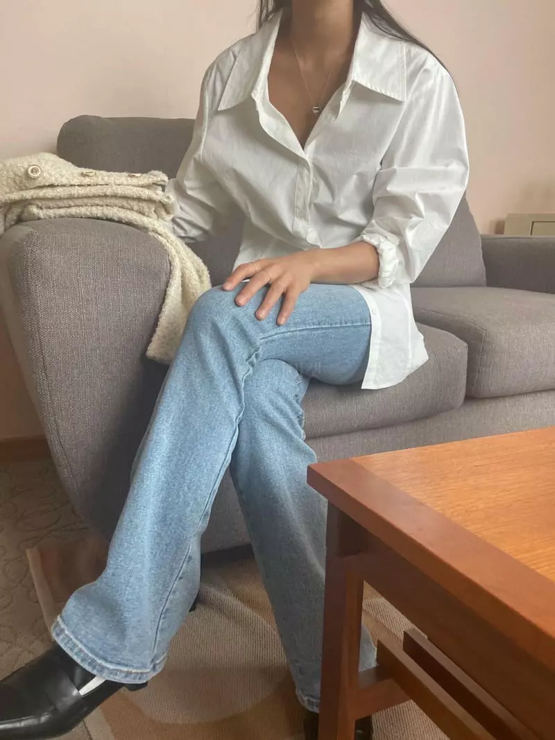 Well Row - Korean Women Fashion - #momslook - Line Collar Shirt