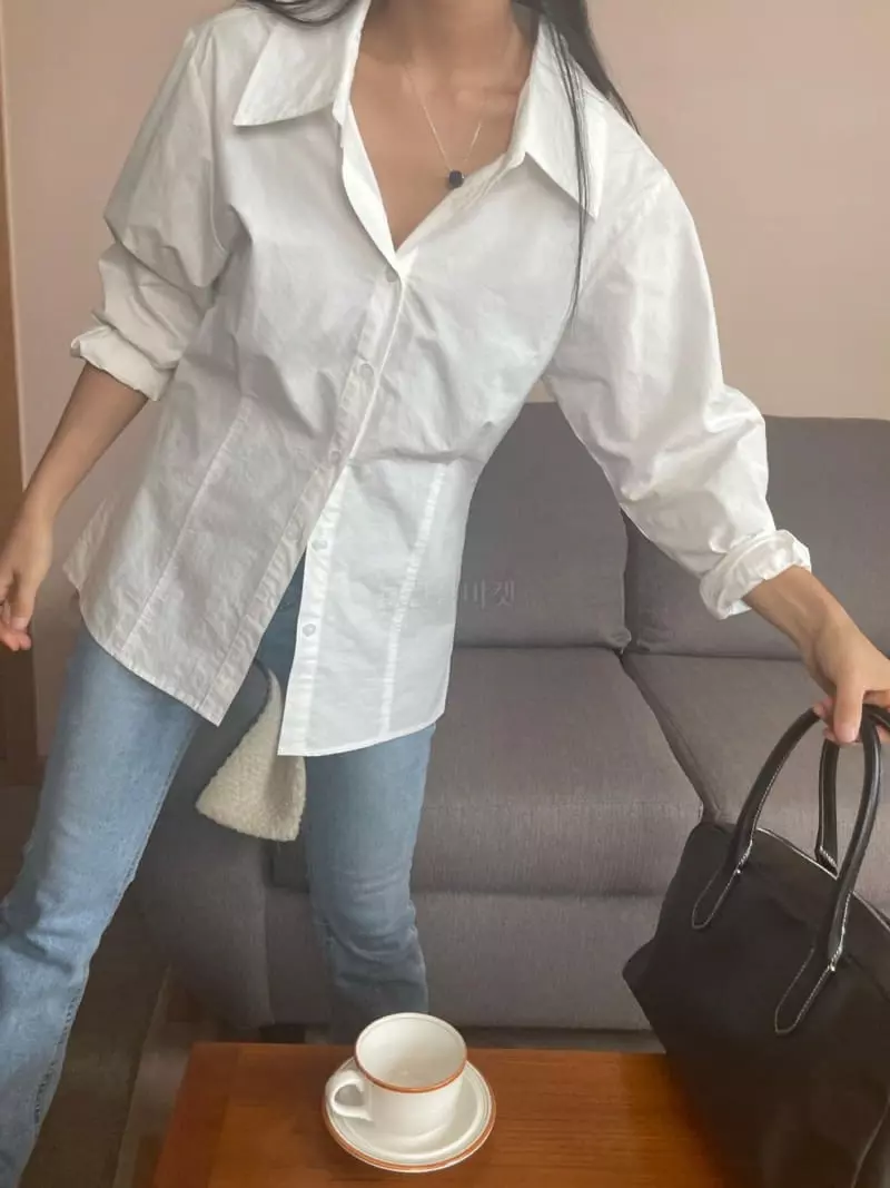 Well Row - Korean Women Fashion - #momslook - Line Collar Shirt - 2
