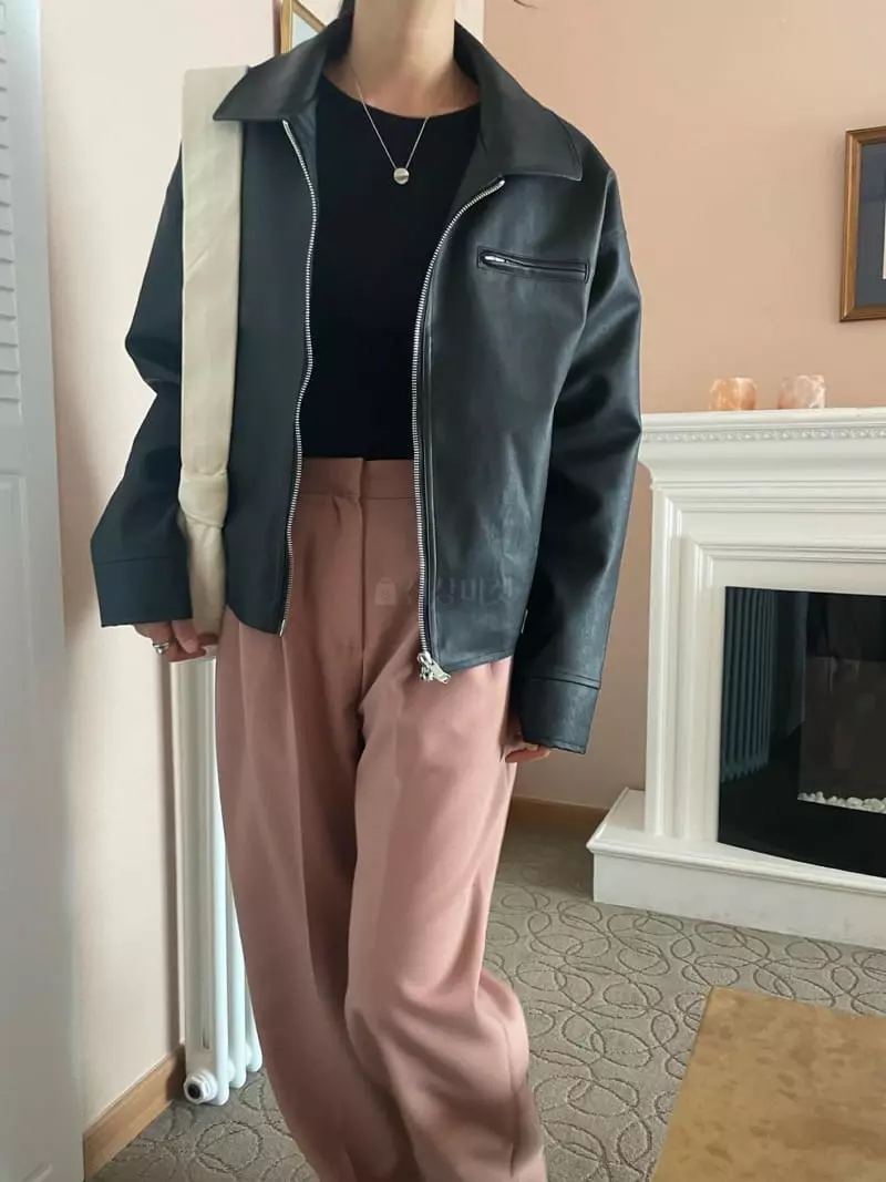 Well Row - Korean Women Fashion - #romanticstyle - Leather Two Way Jacket - 10