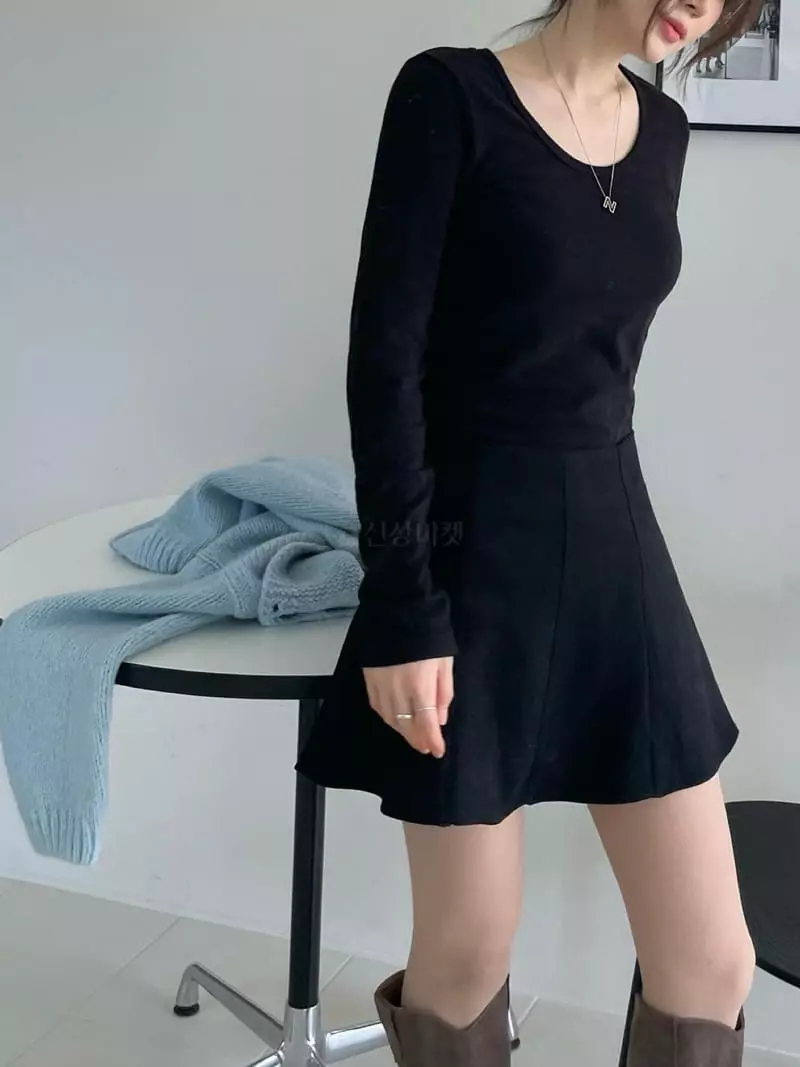 Well Row - Korean Women Fashion - #romanticstyle - New Angora U Neck Tee - 7