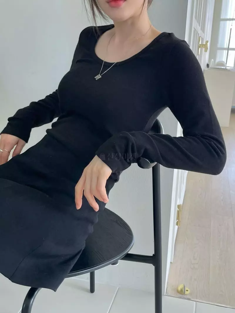 Well Row - Korean Women Fashion - #shopsmall - New Angora U Neck Tee - 8