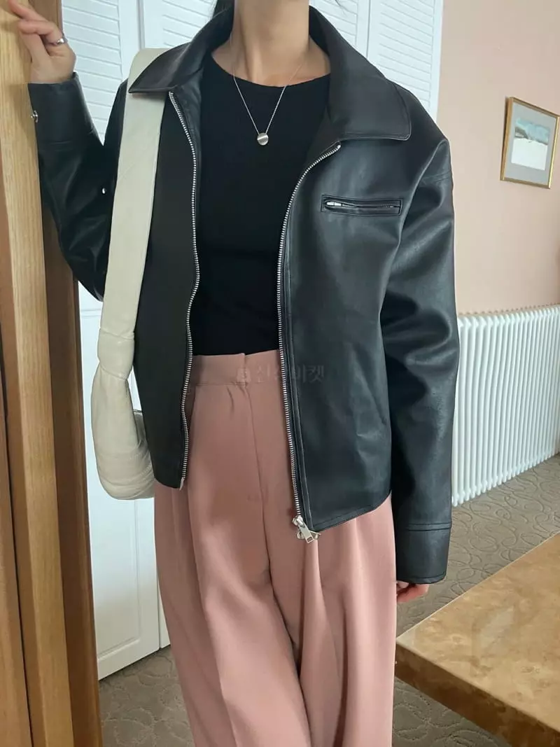 Well Row - Korean Women Fashion - #thatsdarling - Leather Two Way Jacket - 12