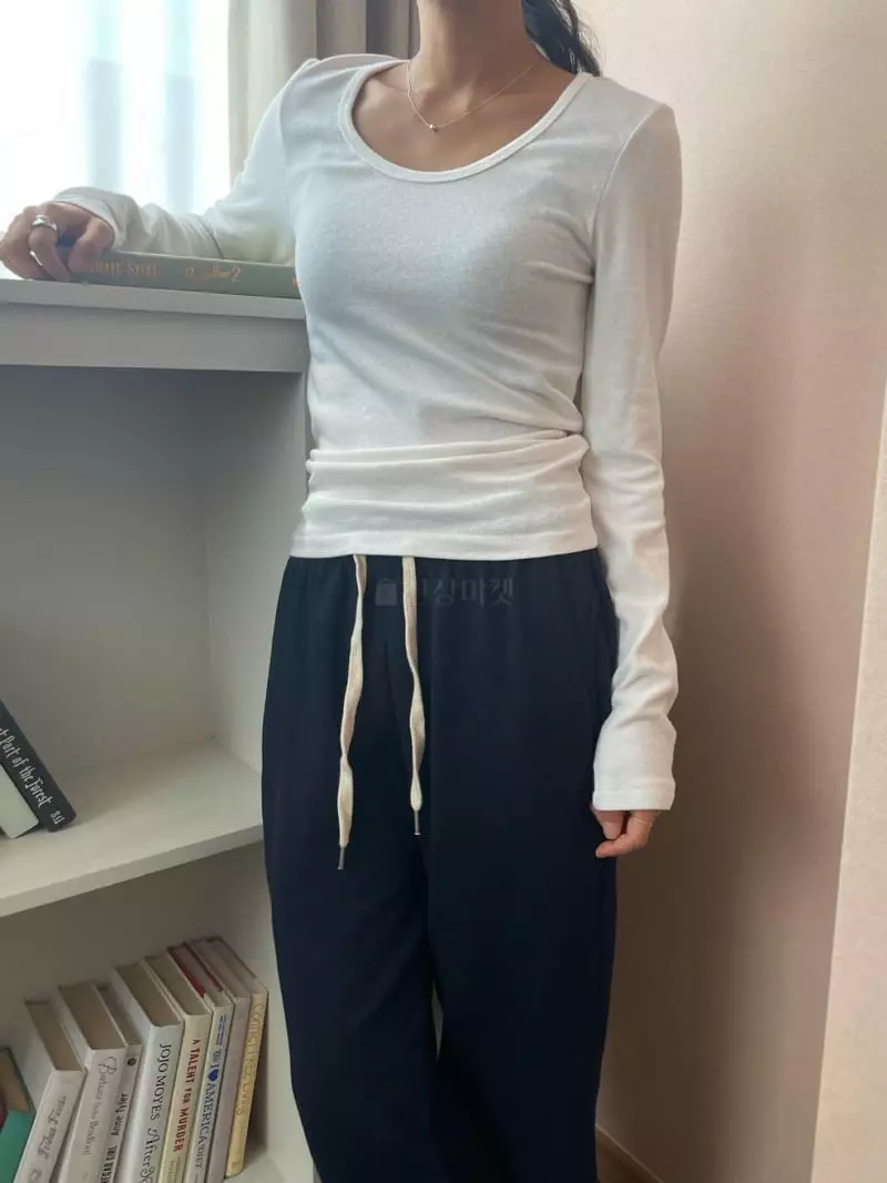 Well Row - Korean Women Fashion - #thatsdarling - New Angora U Neck Tee - 9