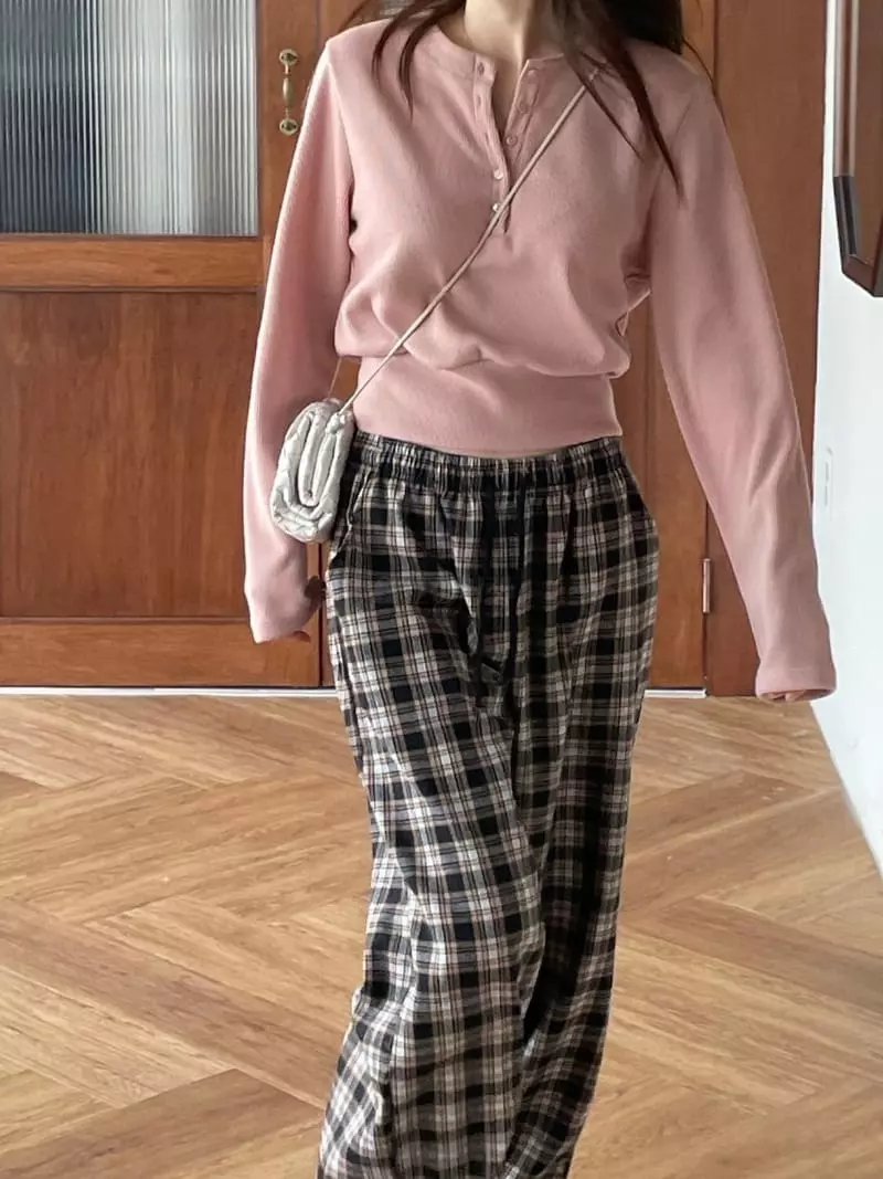 Well Row - Korean Women Fashion - #thatsdarling - Rib Button Sweatshirt - 8