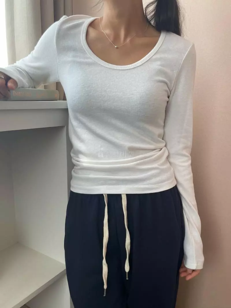 Well Row - Korean Women Fashion - #thelittlethings - New Angora U Neck Tee - 10