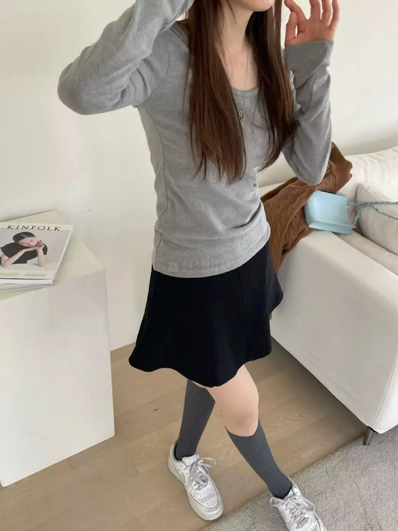 Well Row - Korean Women Fashion - #vintageinspired - New Angora U Neck Tee - 3