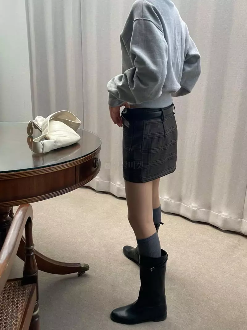 Well Row - Korean Women Fashion - #momslook - Check Low Mini Skirt - 4