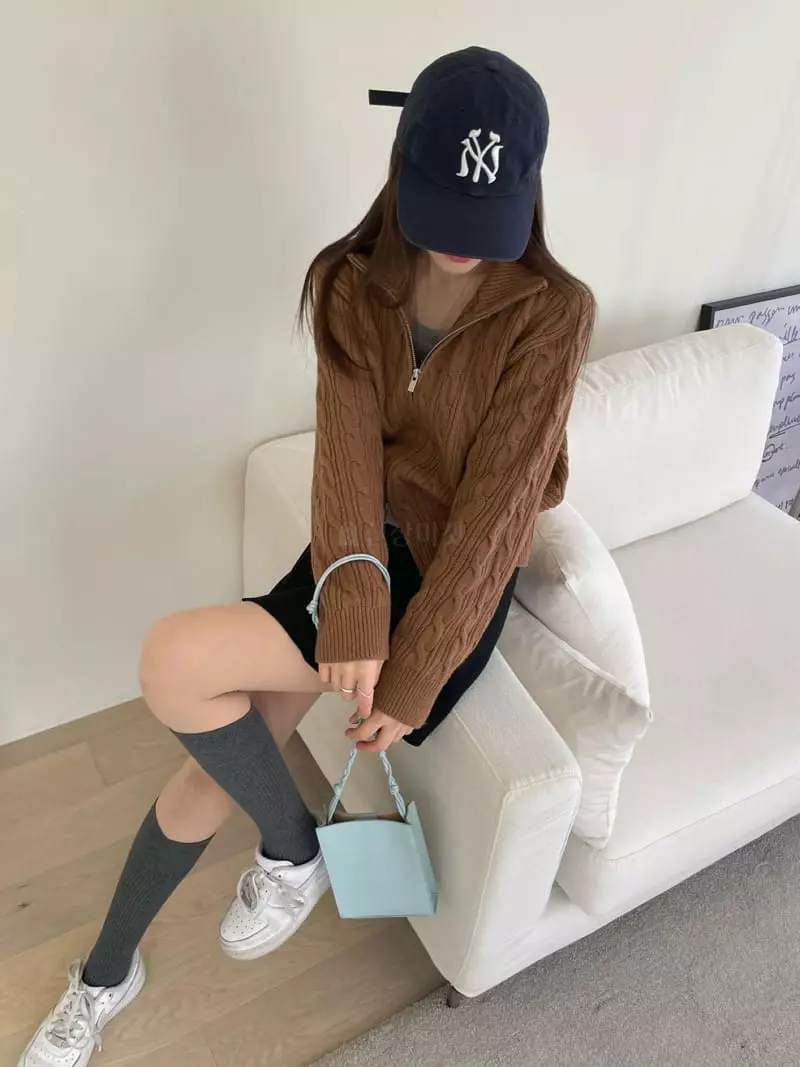 Well Row - Korean Women Fashion - #womensfashion - Mue Cable Zip-up Cardigan - 6