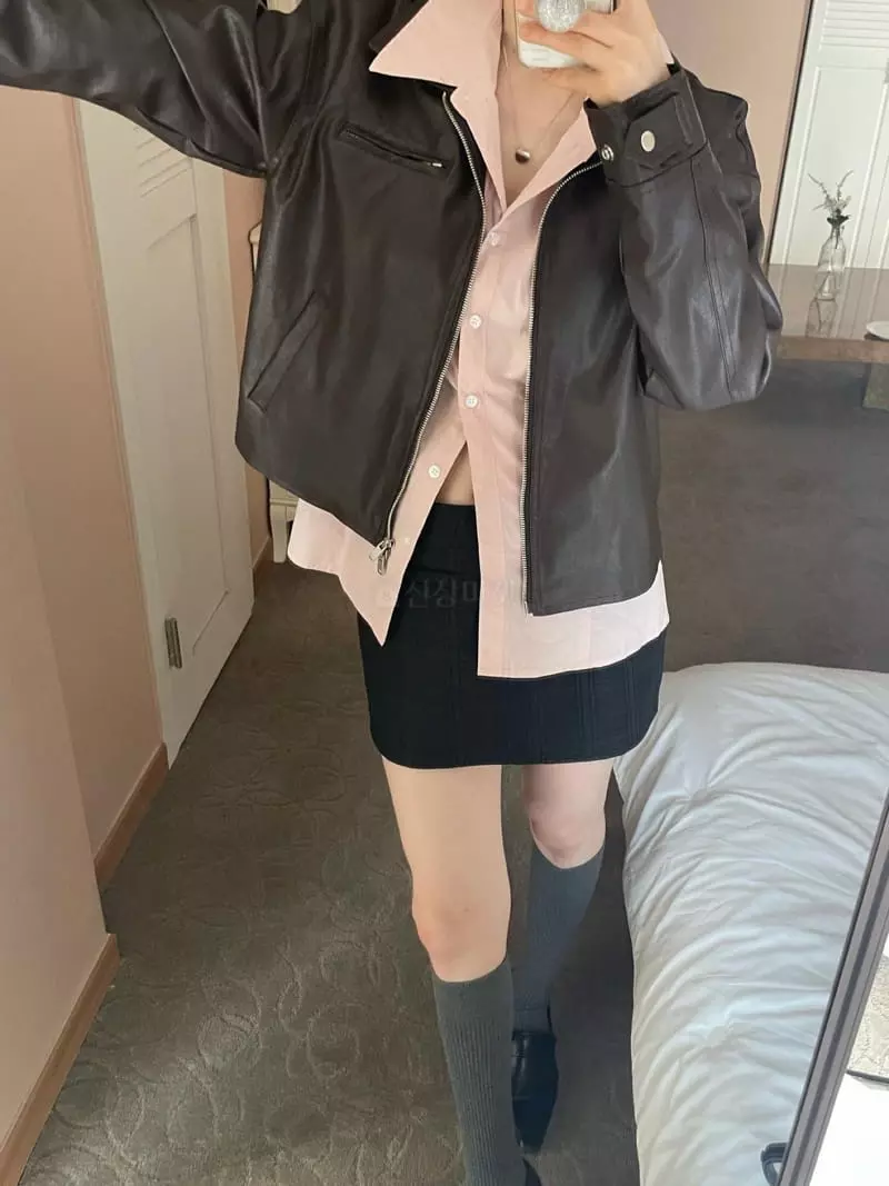 Well Row - Korean Women Fashion - #womensfashion - Leather Two Way Jacket - 5