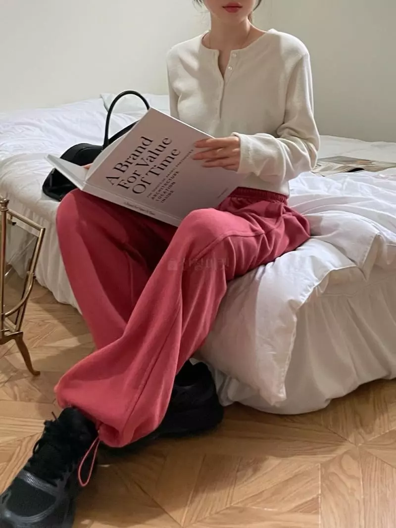 Well Row - Korean Women Fashion - #womensfashion - Rib Button Sweatshirt